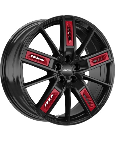 Jante ALU, Ronal R67 Red Left Jetblack  8X18 5/ 112 ET50, Alésage 76