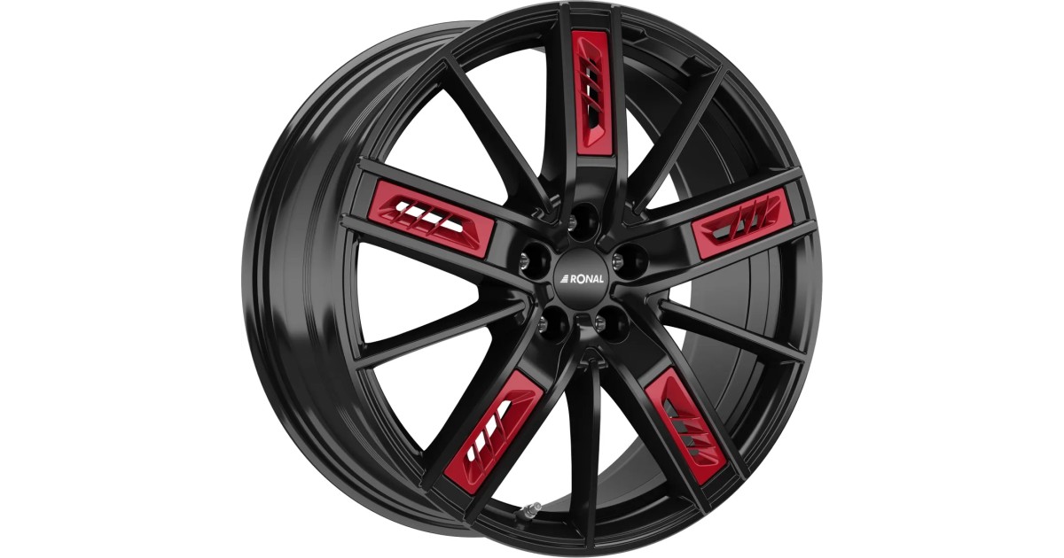 Jante ALU, Ronal R67 Red Left Jetblack  8X18 5/ 112 ET50, Alésage 76