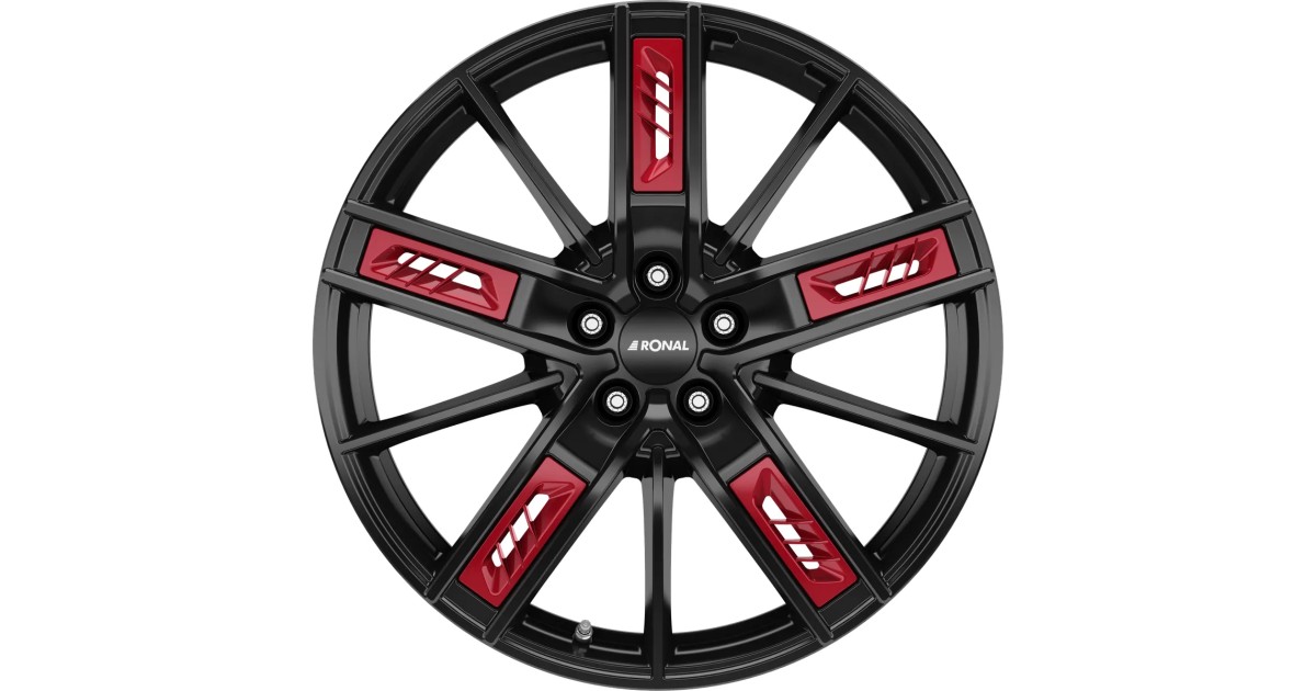 Jante ALU, Ronal R67 Red Left Jetblack  8X18 5/ 112 ET50, Alésage 76