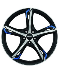 Jante ALU, Ronal R62 BLUE JETBLACK-MATT-FRONT POLISH 8X19 5/ 112 ET50, Alésage 76