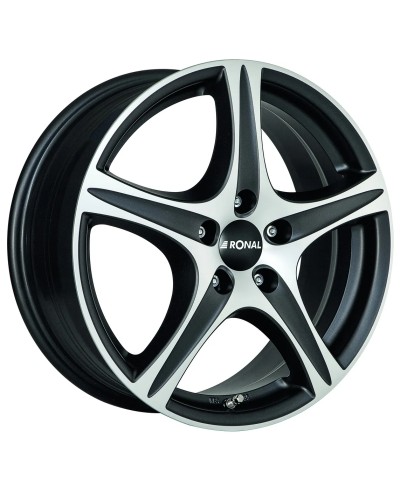 Jante ALU, Ronal R56 Noir mat , Face polie 7.5X19 5/ 108 ET45, Alésage 76