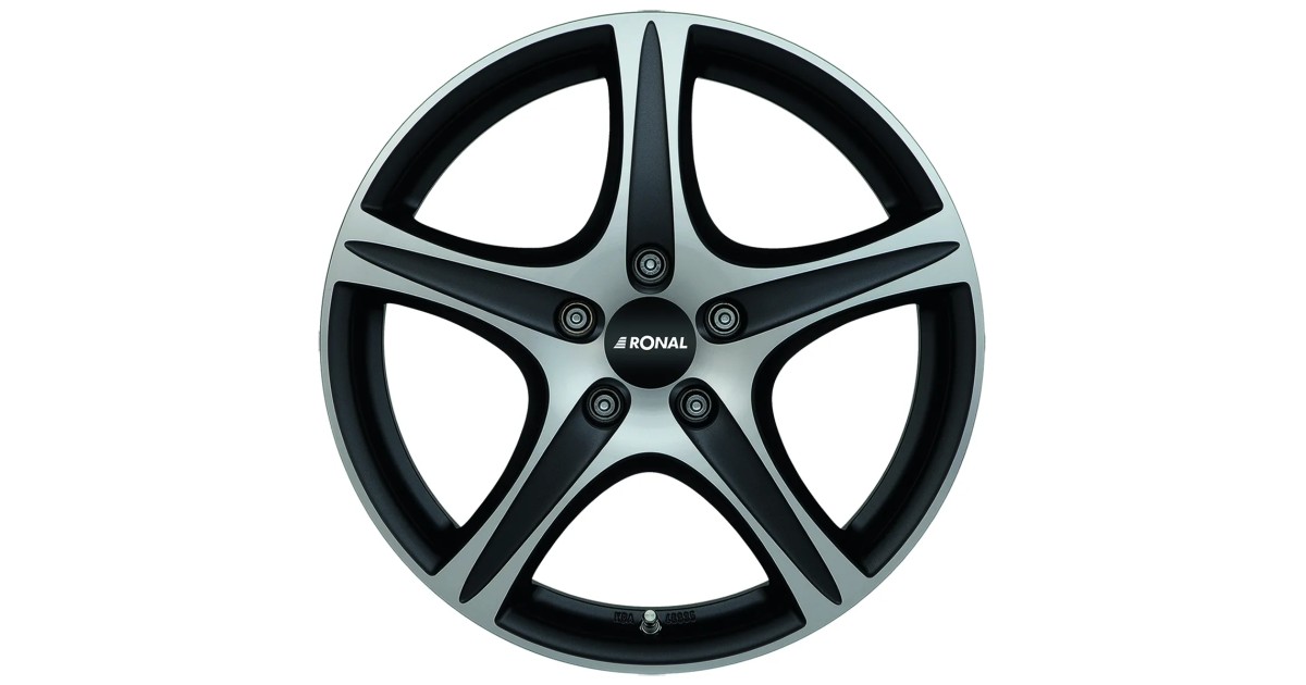 Jante ALU, Ronal R56 Noir mat , Face polie 7.5X19 5/ 108 ET45, Alésage 76