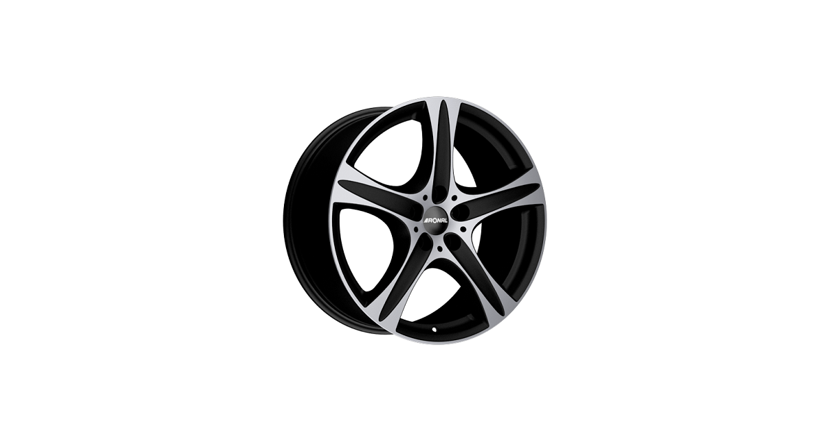Jante ALU, Ronal R55/MB-FC/ET55 mattschwarz-frontkopiert, 7.50X17 5/120 ET55, Alésage 65.1
